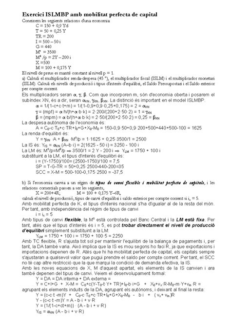 Exercicis Tema Macroeconomia Ii Exercici Islmbp Amb Mobilitat