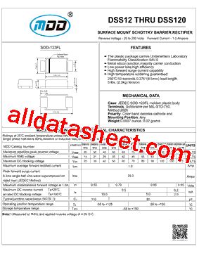 DSS12 Datasheet PDF Microdiode Electronics Jiangsu Co Ltd