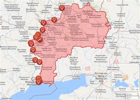 Подробная карта днр и лнр с населенными пунктами