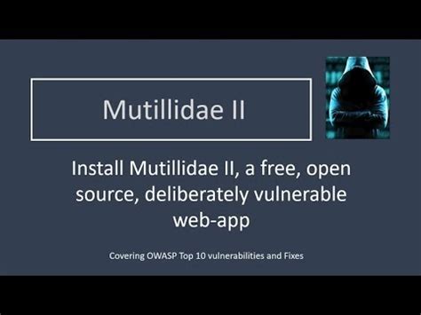 Install Mutillidae Ii Vulnerable Web App Youtube