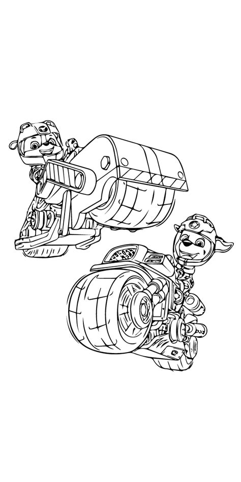 Moto Pups Coloring Pages