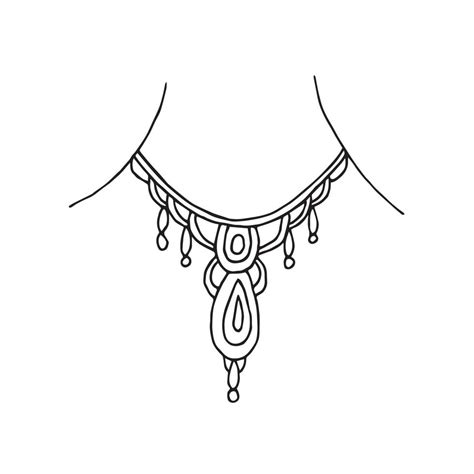 Necklace Clipart Black And White