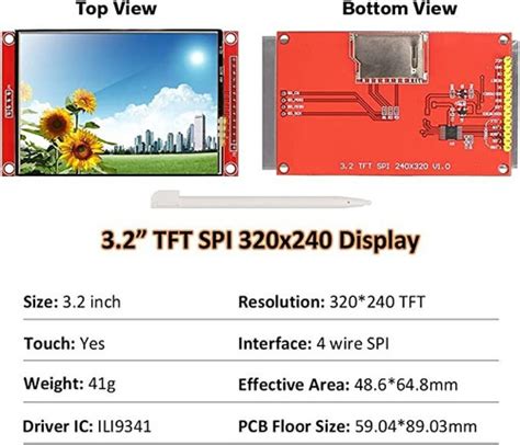 Hosyond Módulo De Pantalla Táctil Tft Lcd De 3 2 Pulgadas Envío gratis