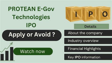 Protean E Gov Technologies Limited Ipo Apply Or Avoid Detailed