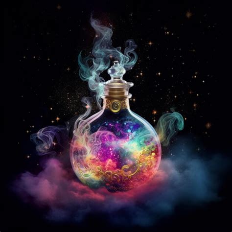 Premium AI Image There Is A Colorful Glass Bottle With Smoke Coming