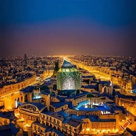 Birds Eye View Of A City With Iranian Norouz Inspired Architecture In