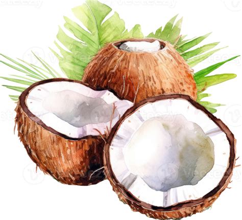 Coco Fruta Acuarela Ai Generado 23564940 PNG