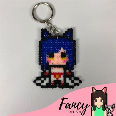 Chaveiro Ahri League Of Legends Hama Beads Perler Beads Pixel Art