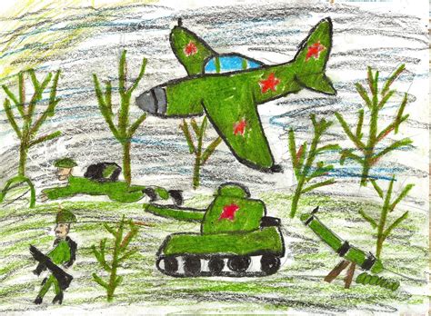 Детские рисунки на военную тематику 27 фото