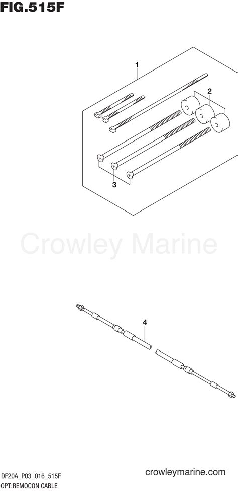 OPT REMOCON CABLE DF20AR P03 Serial Range Four Stroke Outboard 9 9