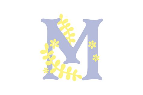 Floral Alphabet M Svg Cut File By Creative Fabrica Crafts · Creative