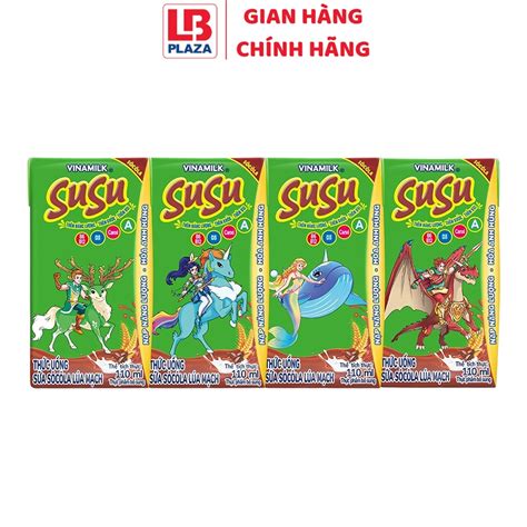 Thức Uống Sữa Socola Lúa Mạch Susu Vinamilk 110ml4hộp Shopee Việt Nam