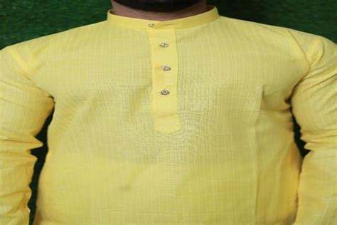 Plain Yellow Cotton Kurta Pajama At Rs Set Plain Cotton Kurta