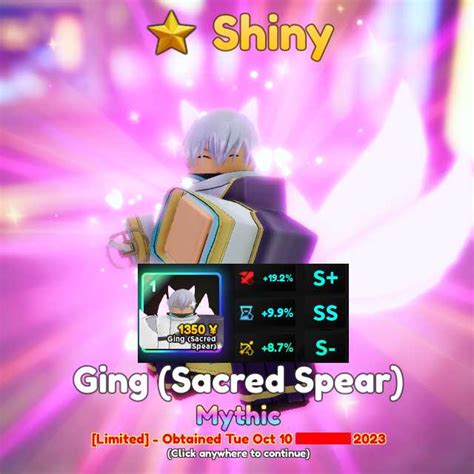 Shiny Ging (Sacred Spear) Evo - Anime Adventures AA