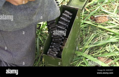 The Soldier Puts Machine Gun Tape In A Drawer The First World Warwwi