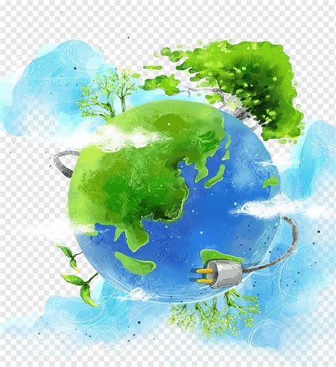 Blue And Green Earth Art Environmental Protection Poster Illustration