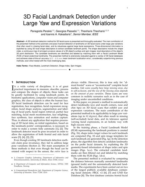 Pdf 3d Facial Landmark Detection Under Large Yaw And Expression