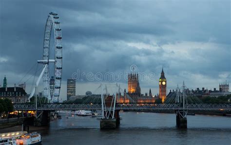 Houses of Parliament and London Eye Editorial Stock Photo - Image of ...