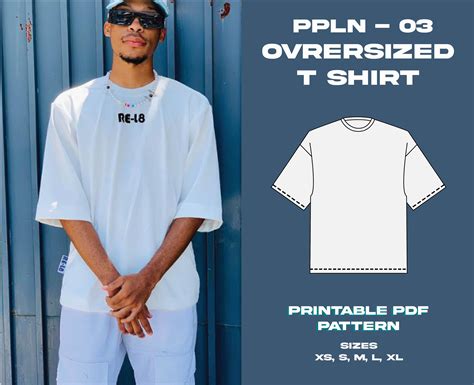 Oversize T Shirt Men Sewing Pdf Pattern Templatespdf Sewing Off