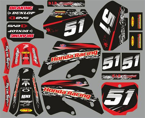 Kit déco Honda 125 250 CR 1997 1999 Monster Rouge Kitdeco moto fr