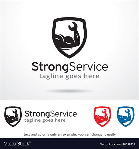 Strong Service Logo Template Royalty Free Vector Image