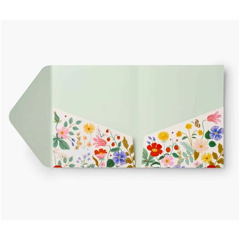 Rifle Paper Co Pocket Folder Set Strawberry Fields Relish Decor