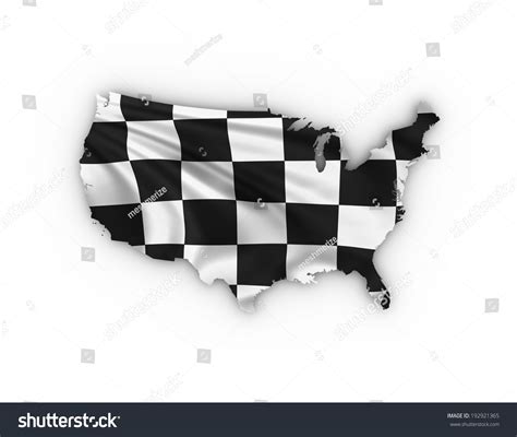 Usa Map Showing Checkered Flag High Stock Illustration 192921365 ...