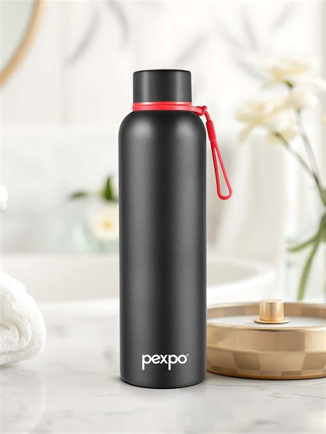 Buy Pexpo Bravo Knight Black Thermosteel ISI Certified Hot And Cold Flask Water Bottle Ml
