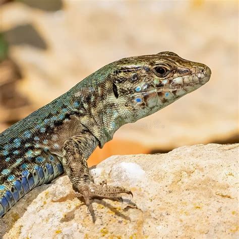 Close-up of the Lilford Wall Lizard is a Species of Lizard in the ...