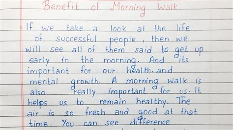 Write A Short Essay On Benefits Of Morning Walk Short Essay English