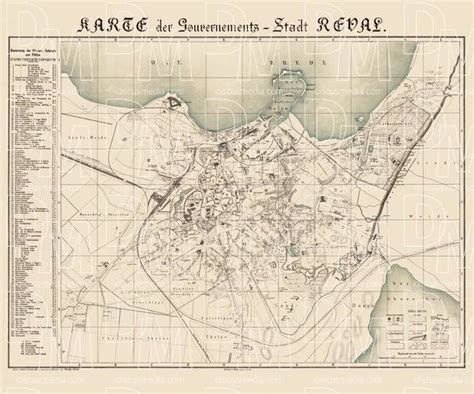 Old map of Tallinn in 1881. Buy vintage map replica poster print or download picture