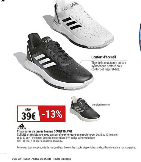 Promo Chaussures De Tennis Homme Courtsmash Adidas Chez Decathlon Icatalogue Fr