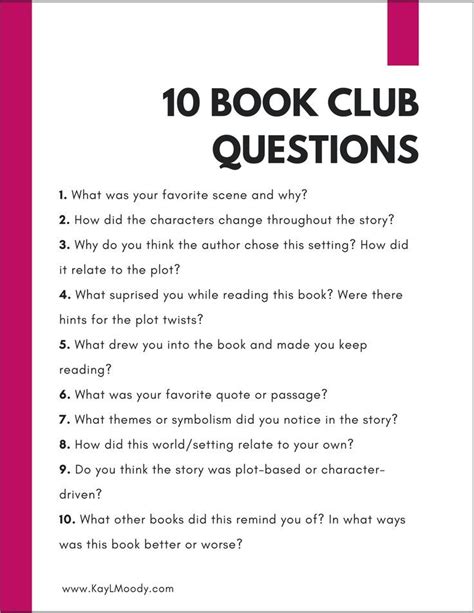 Free Book Club Questions