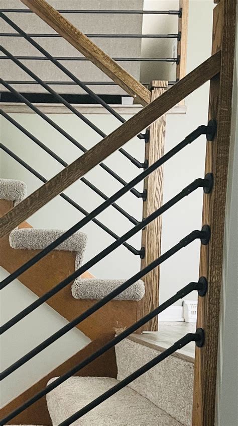 Modern Stair Railing Wrought Iron Horizontal Stair Part Etsy Canada