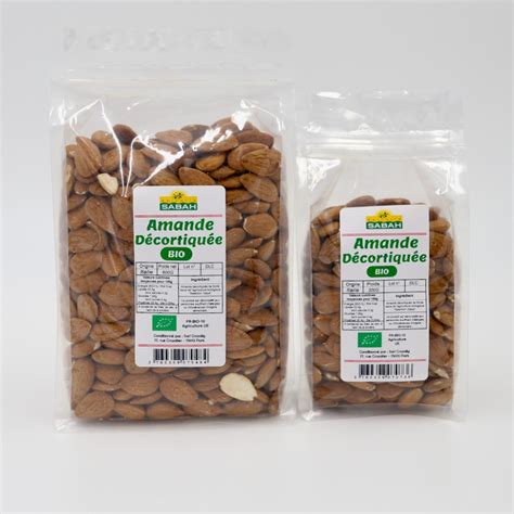 Amandes Décortiquées Crues Bio Epicerie Sabah