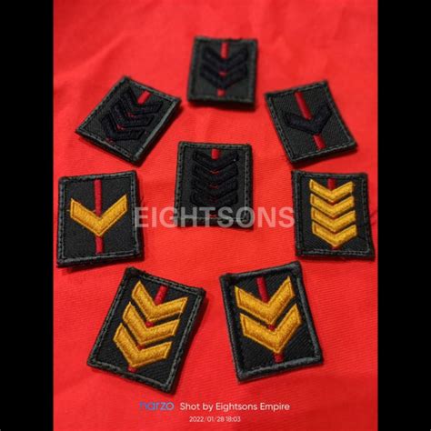 Jual Pangkat Topi Pet Pdl Pdh List Merah Bordir Velcro Kretekan Perekat