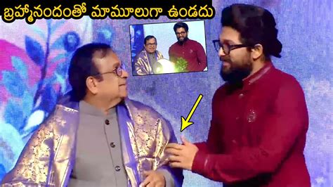 Brahmanandam FUN With Allu Arjun Allu Arjun Honored Brahmanandam