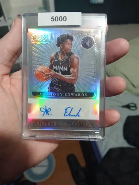 Select Anthony Edwards Auto Silver Prizm Ssp Rookie Youth