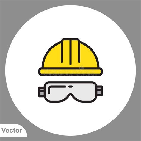 Safety Helmet Vector Icon Sign Symbol Stock Vector - Illustration of architect, helmet: 189314901