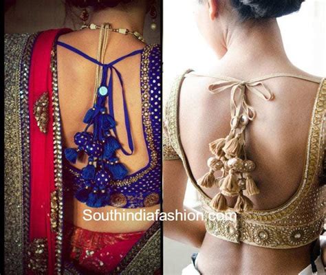 Stylish Tassel Designs For Saree Blouses South India Fashion