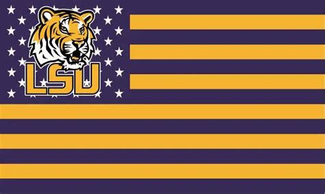 Louisiana State University Tigers Ncaa Flag Us Stars And Stripes Lsu