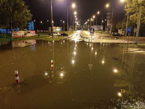 Krajobraz Po Nocnych Nawa Nicach W Regionie Po Amane Drzewa Zalania