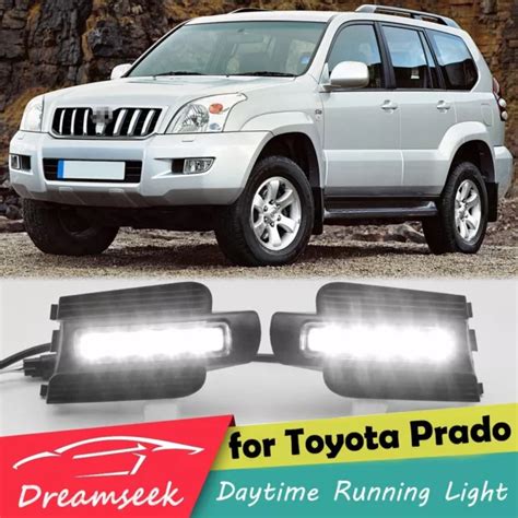 POUR TOYOTA LAND Cruiser Prado J120 2003 2009 LED DRL Lumière Diurne