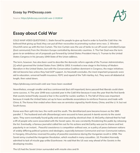 Essay About Cold War