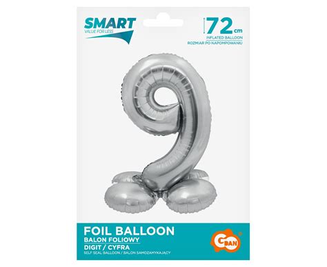 Balon Foliowy Stoj Ca Cyfra Smart Srebrna Jako Ci