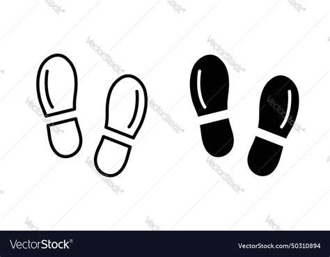 Imprint Soles Shoes Icon Set Footprint Step Vector Image