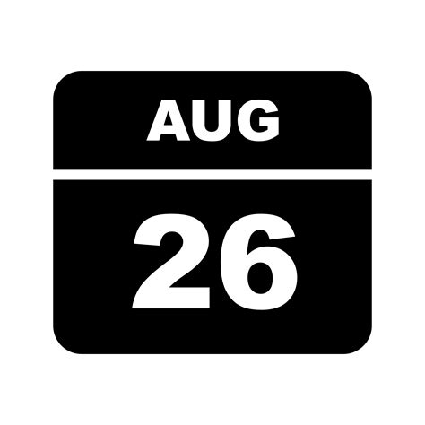 August 26th Date on a Single Day Calendar 502198 Vector Art at Vecteezy