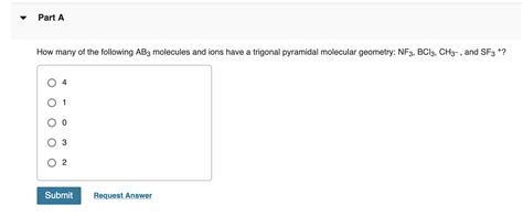 Solved Part A How Many Of The Following Ab3 Molecules And