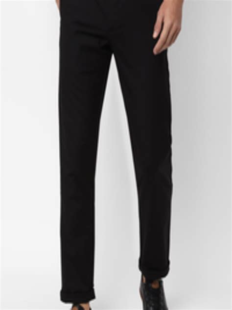 Buy Allen Solly Men Black Slim Fit Solid Regular Trousers Trousers For Men 13436726 Myntra