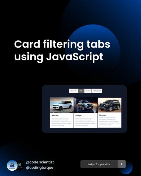 Card Filtering Tabs Using Html Css Javascript Web Development